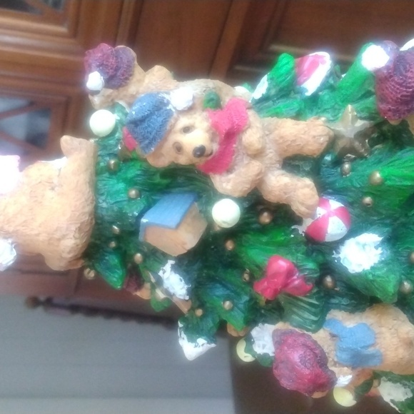 Vintage Christmas Tree full of Bears and Toys Home Décor 13" - Picture 7 of 11